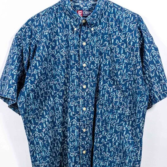 Chaps Ralph Lauren Floral Hawaiian Short Sleeve Button Down Shirt - Picture 3 of 6